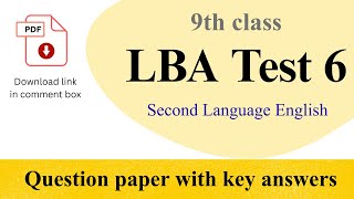 Famous 9th Class LBA Test 6 Question Paper with Key Answer | Download PDF | 9th Unit Test Question Papers Net Worth