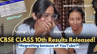 Reacting to my CBSE CLASS 10th Results *literally cried* 😭💗 | Revealing my Marks and PERCENTAGE! ✨