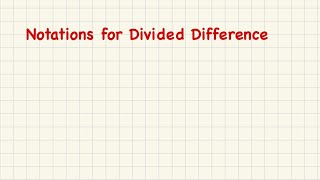 Notation of divided difference # Numerical Analysis # mgkvp bsc vi sem math
