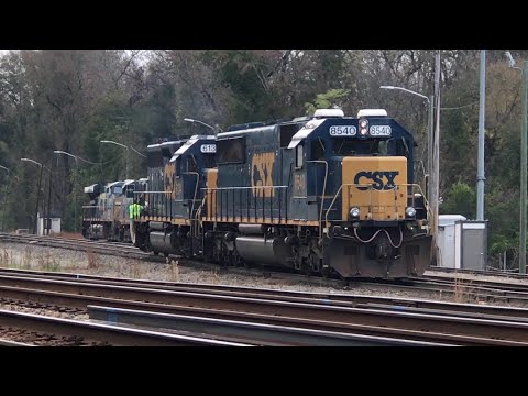 [CSXT]8540 SD50-3 & 6134 GP38-2s EPS Begins working Milan yard In Fay ...