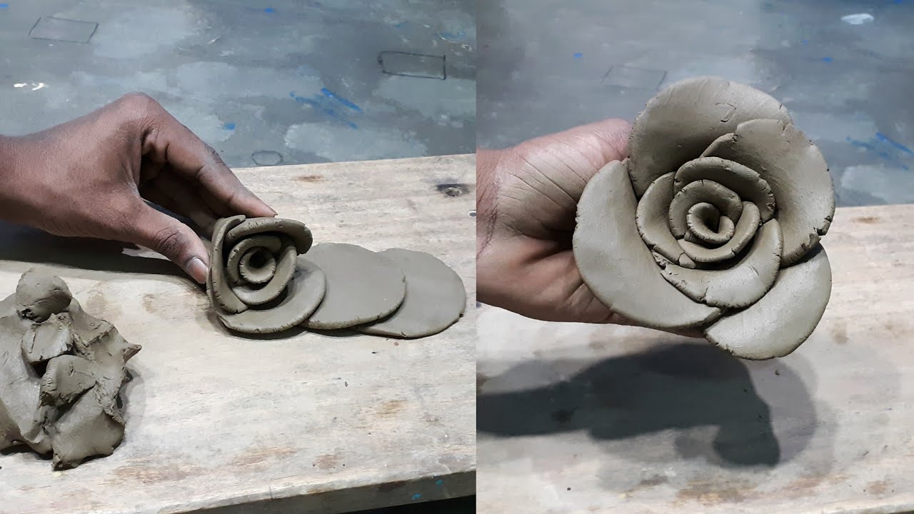 CLAY ROSE MAKING EASY || making a rose with clay|| clay art - YouTube