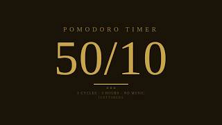 3 Hour Pomodoro Timer 🕰️ 3x 50/10 · Warm Analog Aesthetic · No Music
