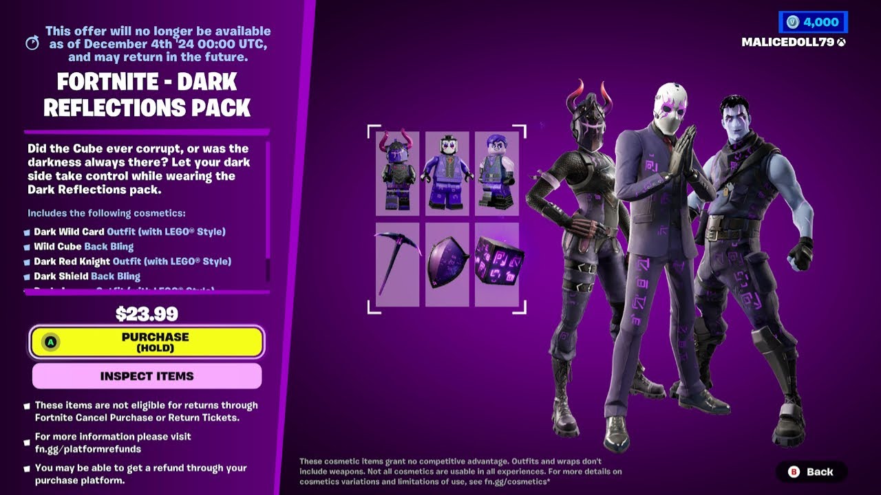 FORTNITE BUYING DARK REFLECTIONS PACK