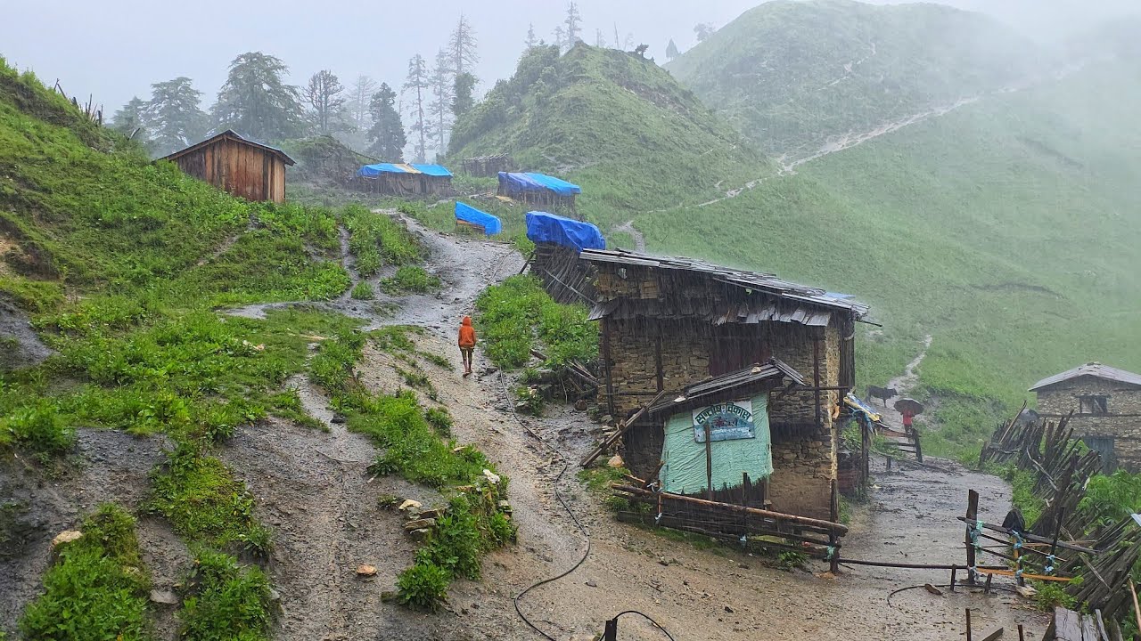 Best Life in A Nepali Mountain Village During the Rainy Season | How People Live in Nepal With Rain