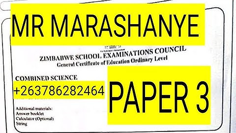 PAPER 3 OF COMBINED SCIENCE 