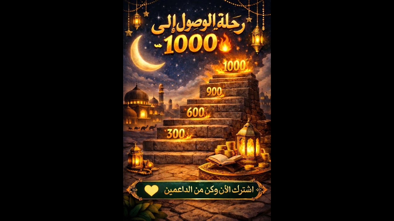 رحلة  البحث على ألف مشترك الشتراك شباب دعمكم رمضان 2026