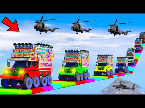 GTA-5 World Highest 😳😱 दुनिया का सबसे ऊंचा !! Impossible Super Mega Ramp 😱😱 Challenge Indian 10 DJ