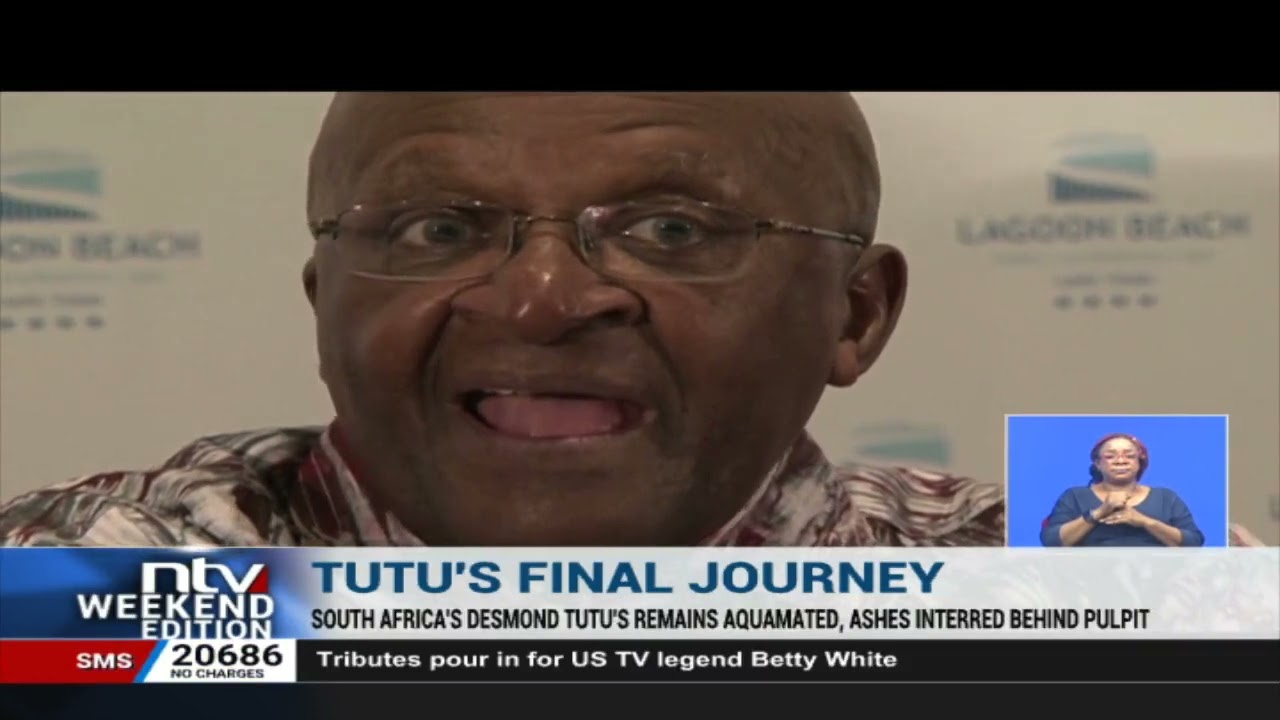 South Africa's Desmond Tutu's remains aquamated, ashes interred behind pulpit in Cape Town