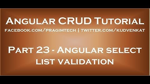 Validatie van hoekige selectielijst