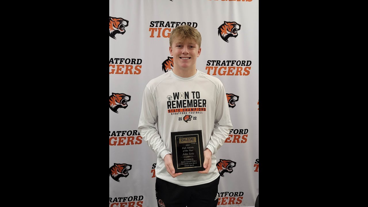 2022 Fall Sports Athlete of the Year John Seitz Stratford Zaleski