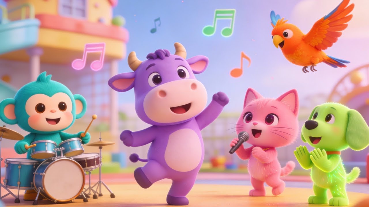 Rainbow Animal Dance & Sing-Along Show 🌈🐾 | Fun Kids Songs & Musical Play