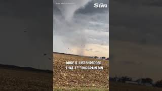 Tornado destroys buildings in Illinois #Shorts