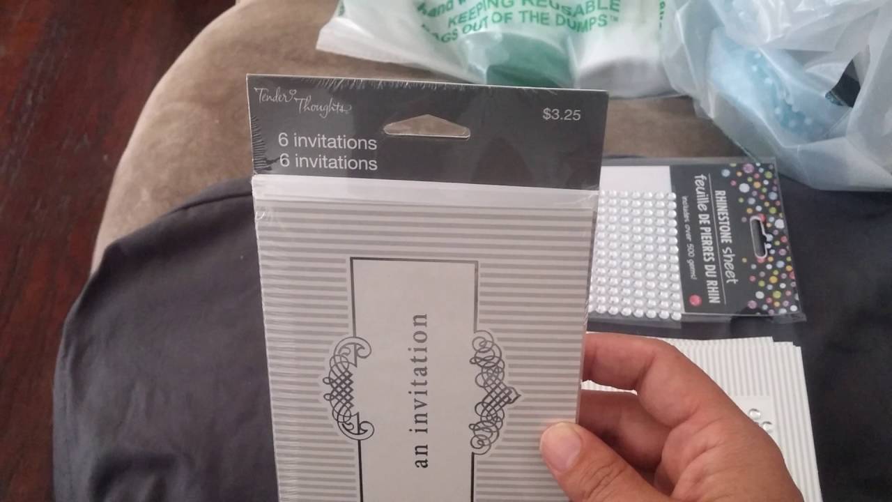 Baptism invitations from Dollar tree YouTube