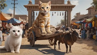Mama Cat Trims Fur on the Farm and Makes Tiger Hat For Kittens At Home🐾🎩🐯