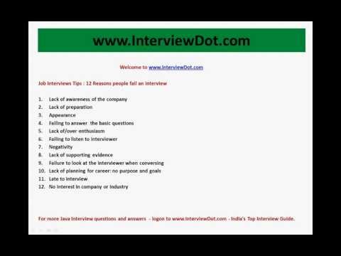 Job Interviews Tips  12 Reasons people fail an interview