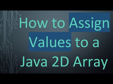 How to Assign Values to a Java 2D Array