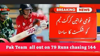 Cricket Women |  Pak vs England | Pak Team lost 2nd T20