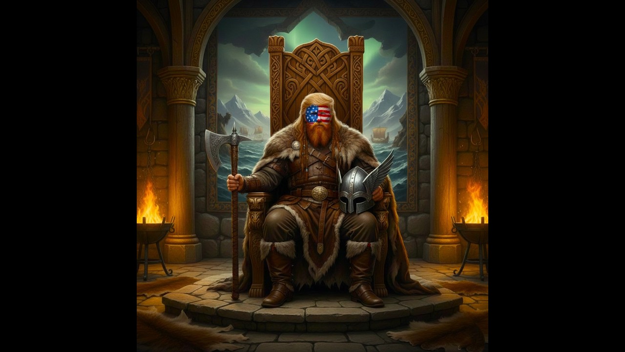 Trump as Erik the Red in Greenland 985 ad -Conan the Barbarian Anvil of Crom