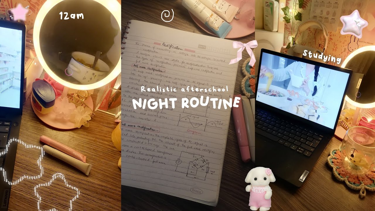my REALISTIC 12:00am cozy afterschool night routine vlog 🧸💗