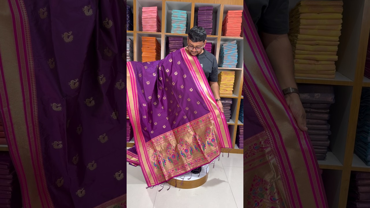 Traditional Paithani Kadiyal Border Saree