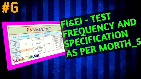 FI-EI TEST - Frequency & specification as per MORTH-5 #FIEITEST