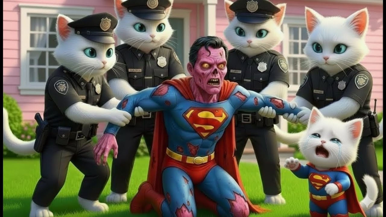 😱🐾 The Night Zombie Superman Broke In… How Did the Little Kitten Survive?