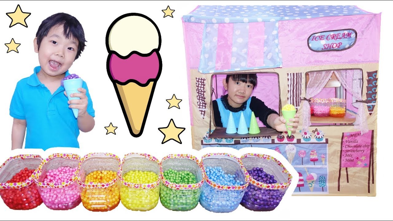 レインボーつぶつぶスライムアイスクリーム屋さん Rainbow Slime Ice Cream Youtube
