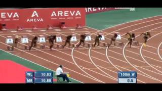 Blessing Okagbare finishes 2nd to Shelly-Ann Fraser in 10.93 in 100m at Paris Diamond League 2013