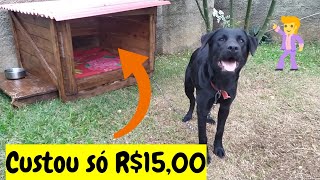 FIZEMOS UMA LINDA CASINHA DE CACHORRO | DIY wooden doghouse