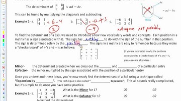 Math 1050 Sec. 8.3 Part 1 - Determinants and Cramer