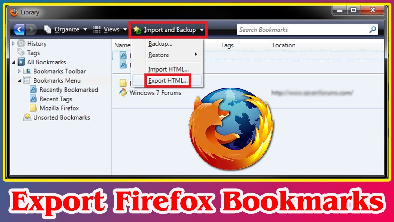  guide how to export firefox bookmarks very quickly youtube