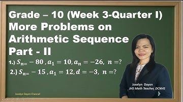 Finding n in an Arithmetic Sequence Given are Sn, a1, an or Sn, a1, d.