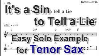It's a Sin to Tell a Lie - Easy Solo Example for Tenor Sax