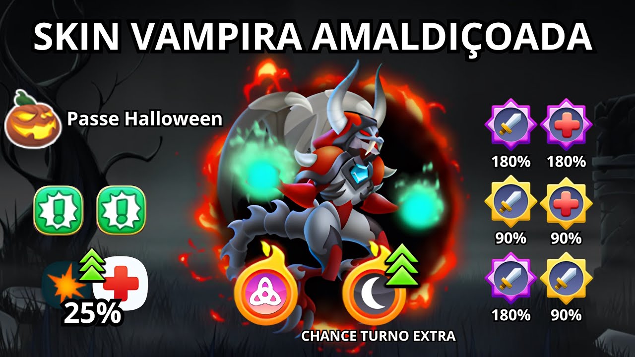 ❤️TESTE SKIN❤️VAMPIRA AMALDIÇOADA 🌹 Passe Halloween