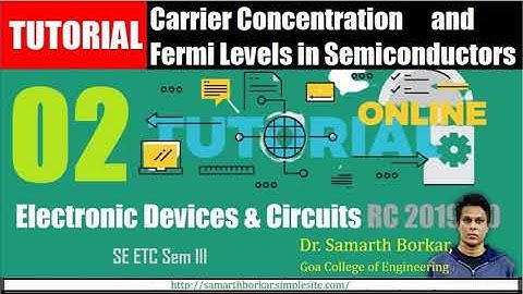 Tutorial HIGHLIGHTS -2 | Carrier concentration & Fermi-levels in Semiconductors| Dr. Samarth Borkar