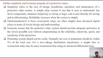 SGP Video short on Define simplicity and Economy property of a protective relays in English