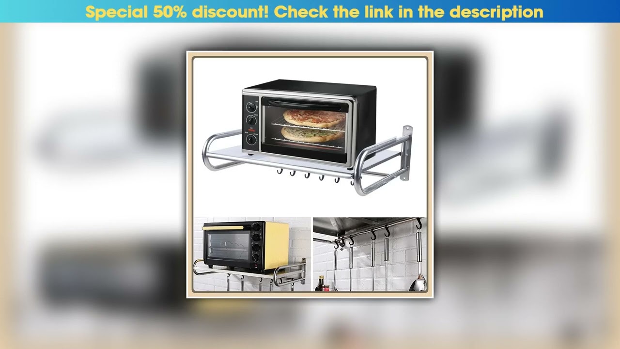Best Seller Wall Mounted Microwave Oven Rack Kitchen Storage Holders Stainless Steel Material Unive