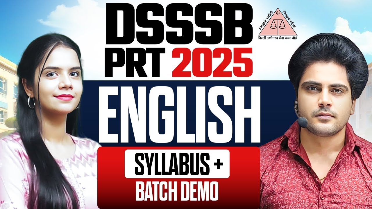 DSSSB PRT 2025 English Syllabus & Batch Demo by Sachin Academy live 1pm