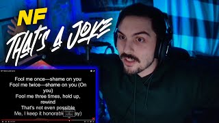 NF - That's A Joke (Gospel Musician Reaction)