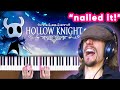 Composer reacts  plays along with hollow knight soundtrack