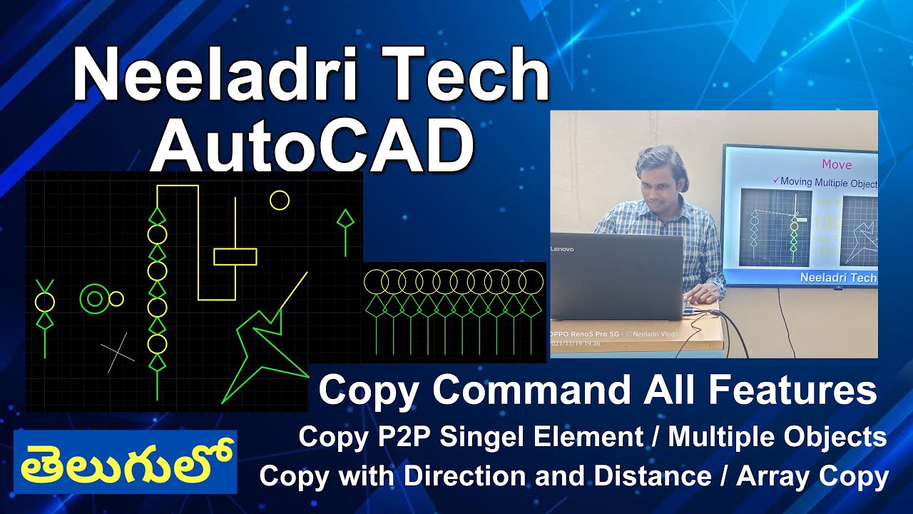 Neeladri Tech | AutoCAD Copy Command All Features - YouTube
