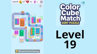Color Cube Match Sort Puzzle Level 19 #colorcubematch #asmrgaming #manluimantamasmr