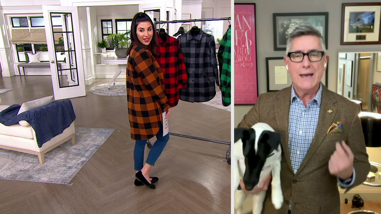Joan Rivers Buffalo Check Shirt Jacket With Fleece Lining on QVC
