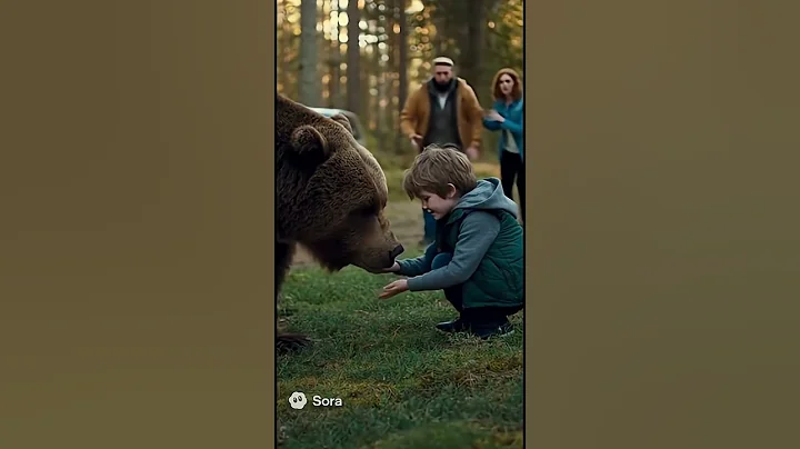 The kid started feeding bear with hands, parents are scared as well. #shorts #foryou