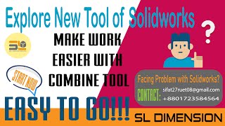 How To Use Combine Tool in Solidworks- Tutorial for Beginners|| SL DIMENSION Net Worth
