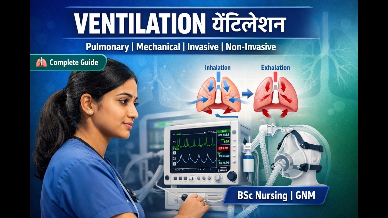 Ventilation in Hindi | वेंटिलेशन Complete Guide | Pulmonary & Mechanical | BSc Nursing | GNM