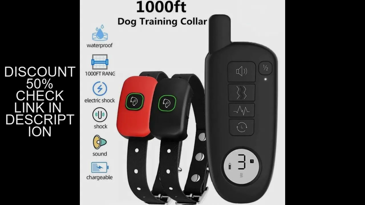1000ft Range Dog Training Collar Waterproof Electric Shock Vibration Sound Dogs Bark Collar for Smal
