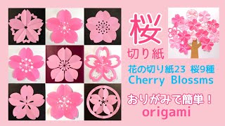 折り紙】花の切り紙(23)桜9種🌸Cherry Blossms origami - YouTube