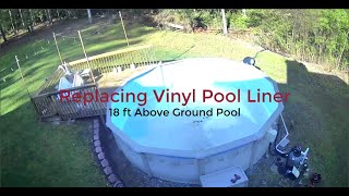 Replacing 18 ft above ground pool liner - time lapse.