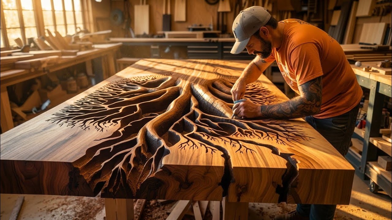 This Woodworker Made a Million-View Table with Dangerous Power Tools